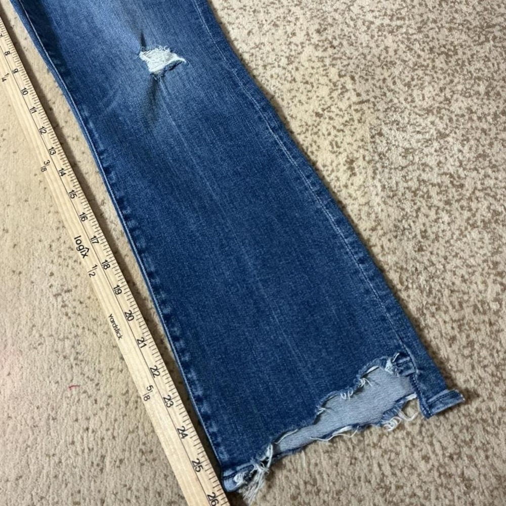 Mother The Insider Crop Step Chew Jeans Dancing On Coals Blue 1417-104 Size 26 - Picture 6 of 8